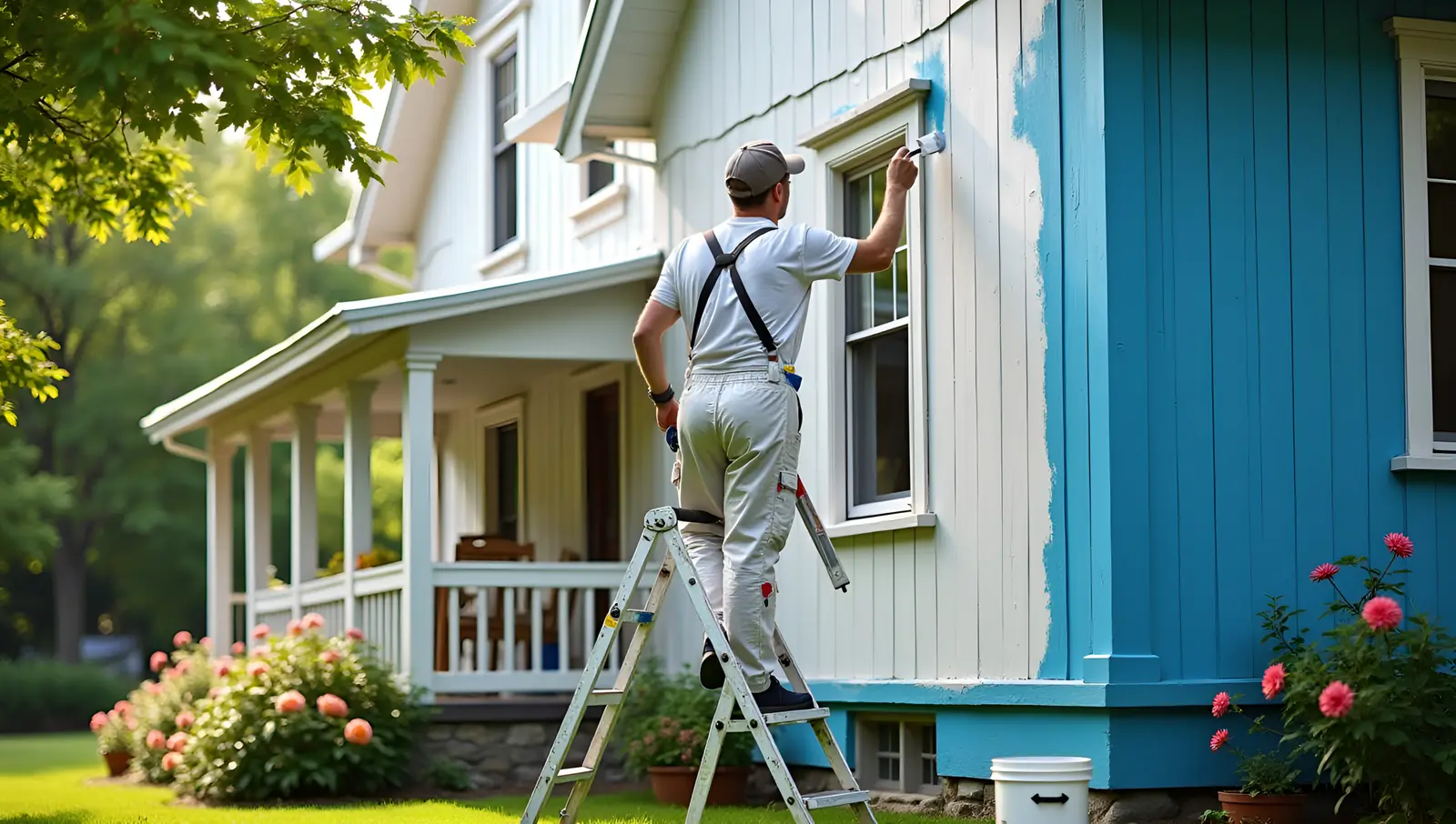 Exterior painting work on a Colorado home